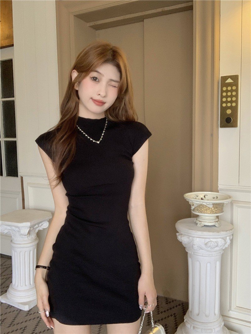 Đầm body cổ lọ nữ tay hến,váy ôm body dáng dài chất thun gân co giãn phong cách sexy tôn dáng quyến rũ cực đỉnh Mocshop