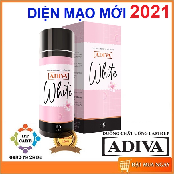 [Chính Hãng]  WHITE ADIVA trắng da - dạng viên - Hộp 60 viên