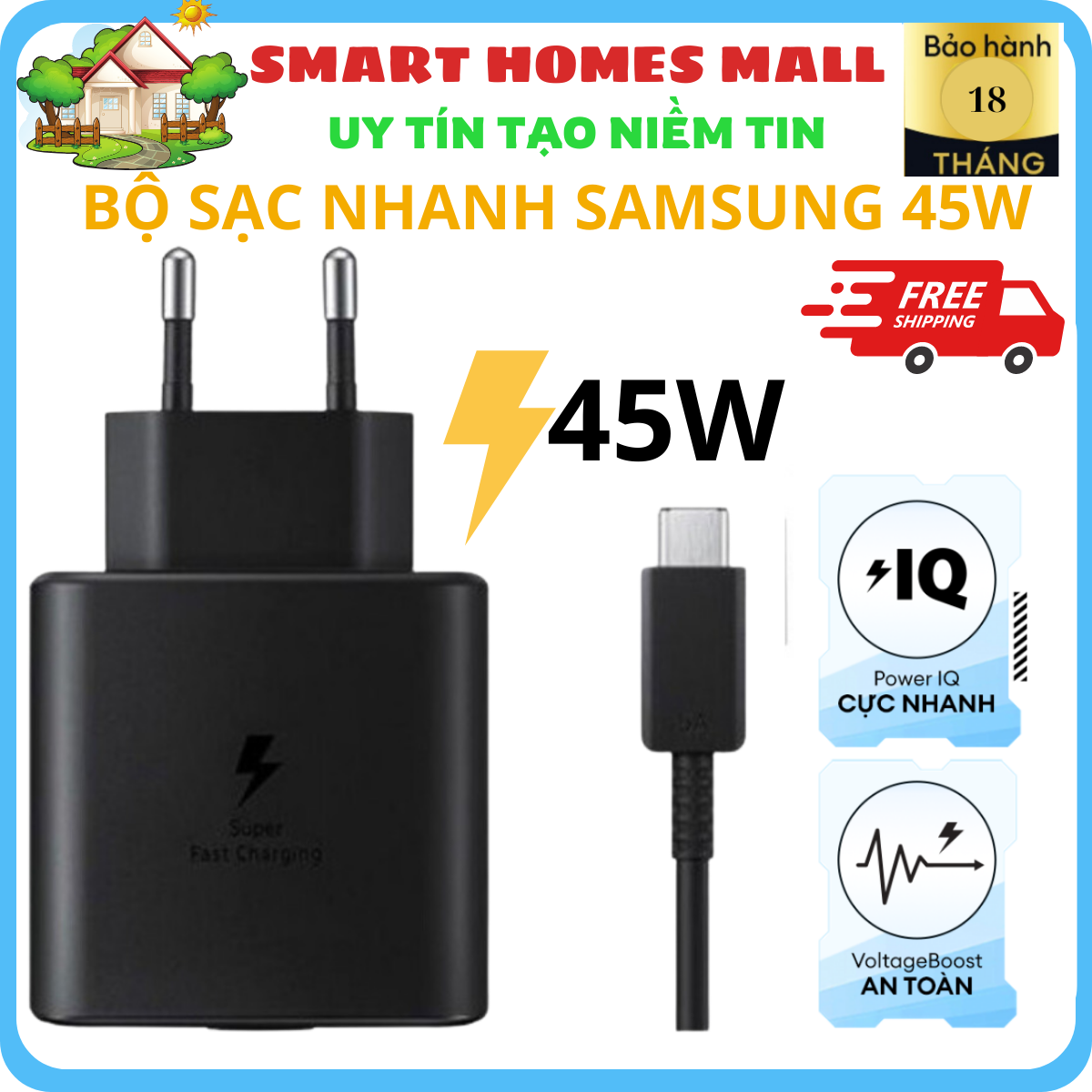 Bộ sạc nhanh samsung 45w chính hãng , cáp zin 5a 2 đầu type c , hỗ trợ samsung note 10 note 20 a71, a70, a80, a90, s20, s20+, s20 ultra, s21, s22, note 20, bộ sạc nhanh, củ sạc nhanh, cóc sạc nhanh samsung đời cao. bảo hành 12 tháng