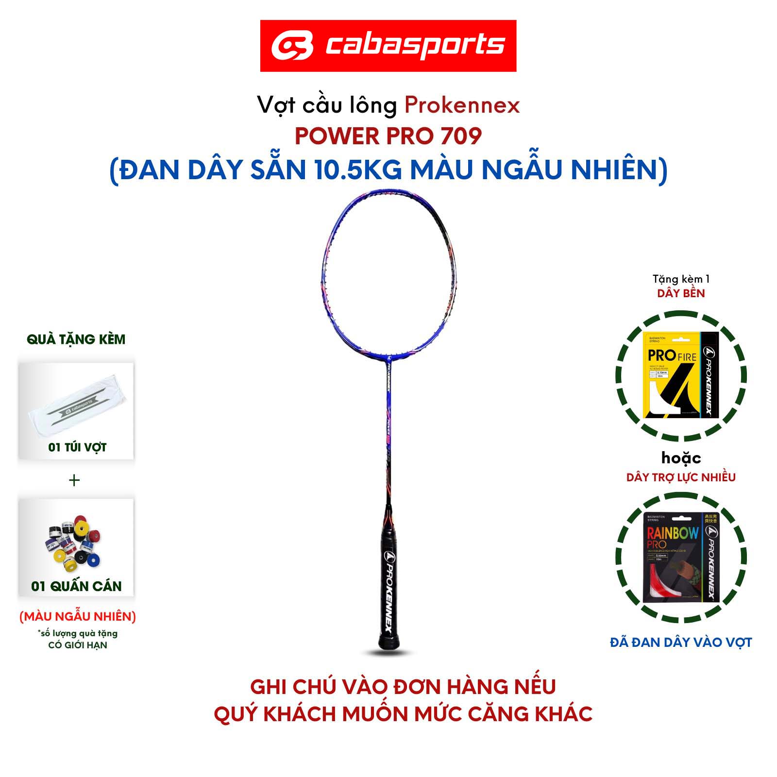 Vợt cầu lông ProKennex Power Pro 709 đã đan dây 10.5kg chính hãng công thủ toàn diện siêu bền Bảo hành 9 tháng