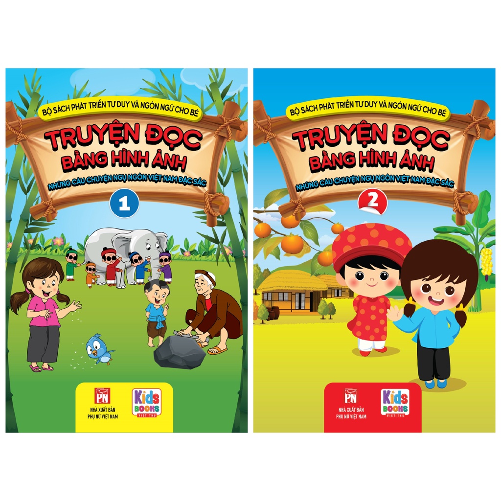 Sách - combo 2 quyển phát triển tư duy và ngôn ngữ cho bé - truyện đọc bằng hình ảnh - truyện ngụ ngôn việt nam đặc sắc