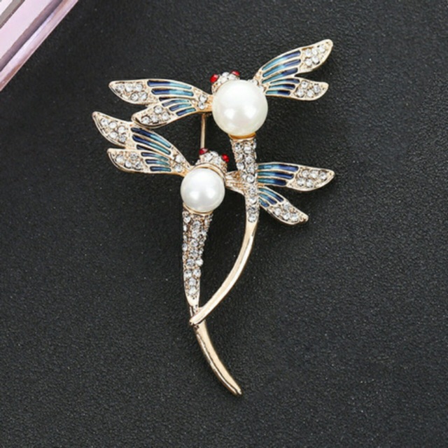 [HCM]Ghim cài áo hình chuồn chuồn đính đá thời trang MẪU 20 (6x4.5cm)