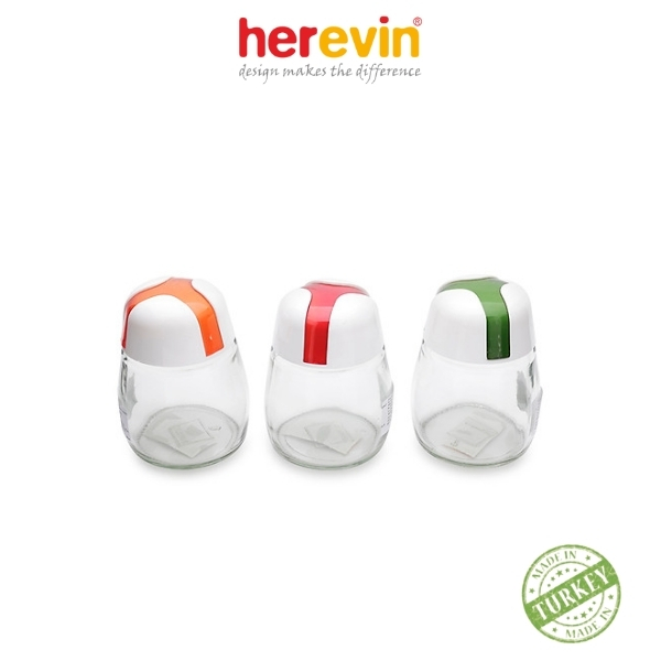 Bộ 3 hũ gia vị thuỷ tinh herevin 200ml - hugi131012