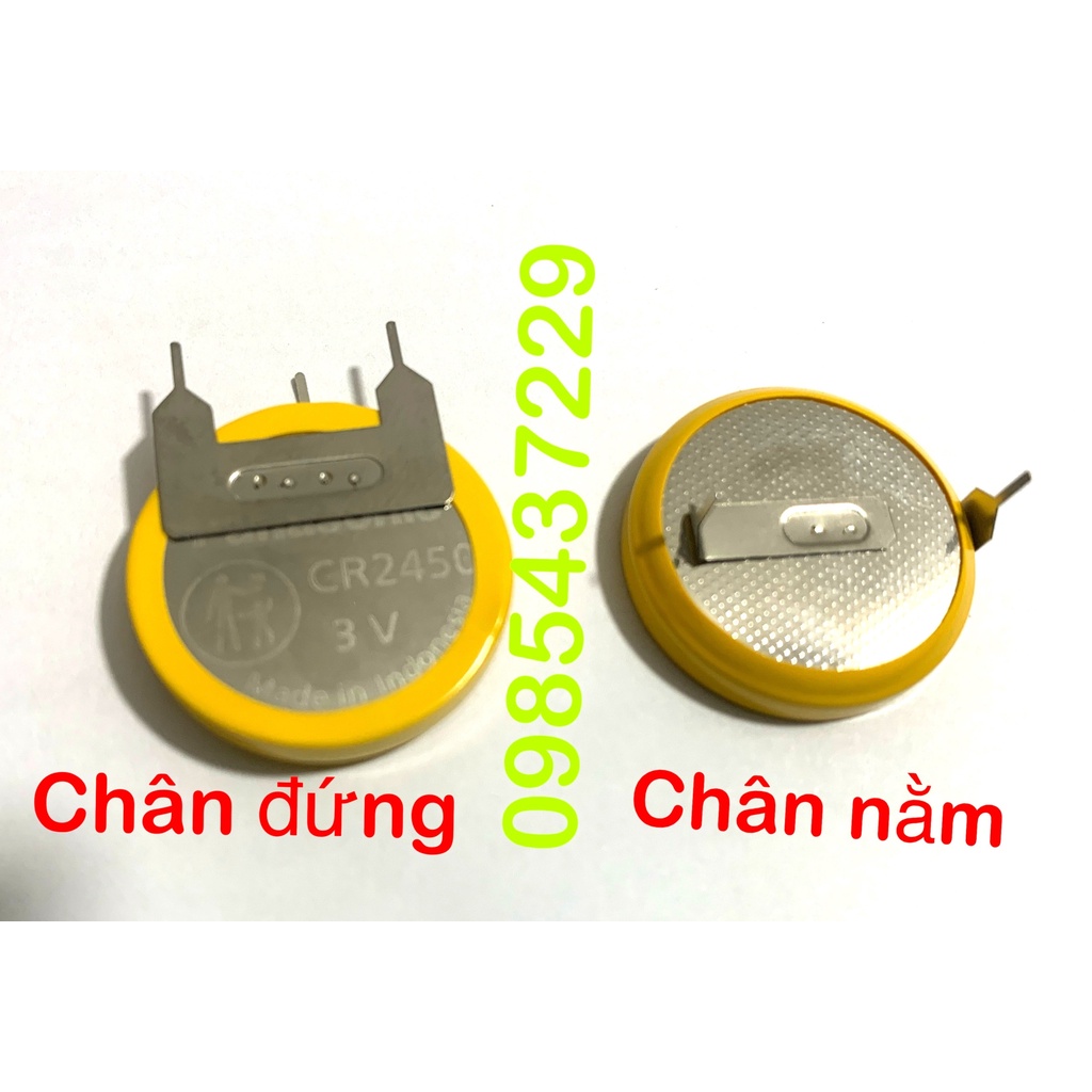 Pin nồi cơm Nhật Panasonic CR2450 3V hàn chân nằm Hoặc chân đứng