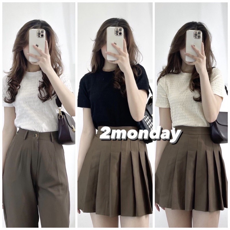 Áo thun xốp trơn cổ tròn basic dễ mặc