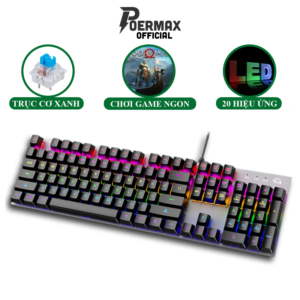Bàn phím cơ poermax k1 blue switch có dây