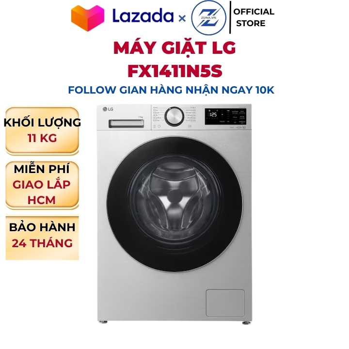 Máy giặt cửa ngang Inverter LG 11KG FX1411N5S - Bảo hành 24 tháng