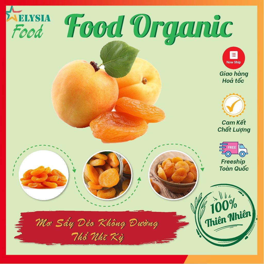 Mơ sấy dẻo không đường _ Hàng nhập khẩu Thổ Nhĩ Kỳ _ Không cholesterol; Không gluten; Tốt cho sức khỏe ; .