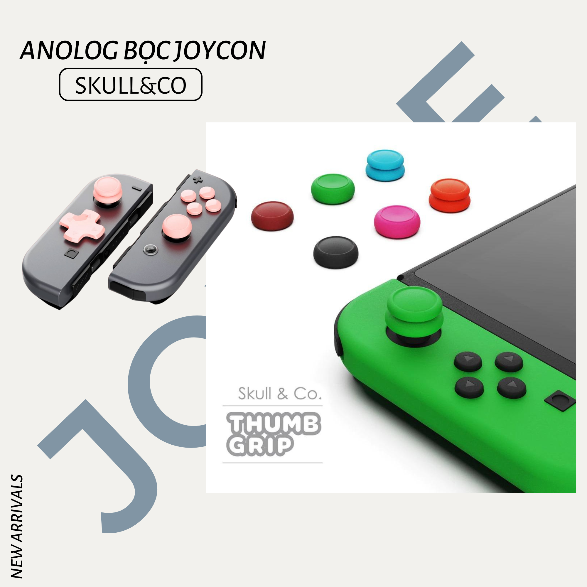 Bộ 6 Núm Bọc Analog Cao Cấp Hãng Skull & Co Cho Joy-Con - Nintendo Switch / Lite