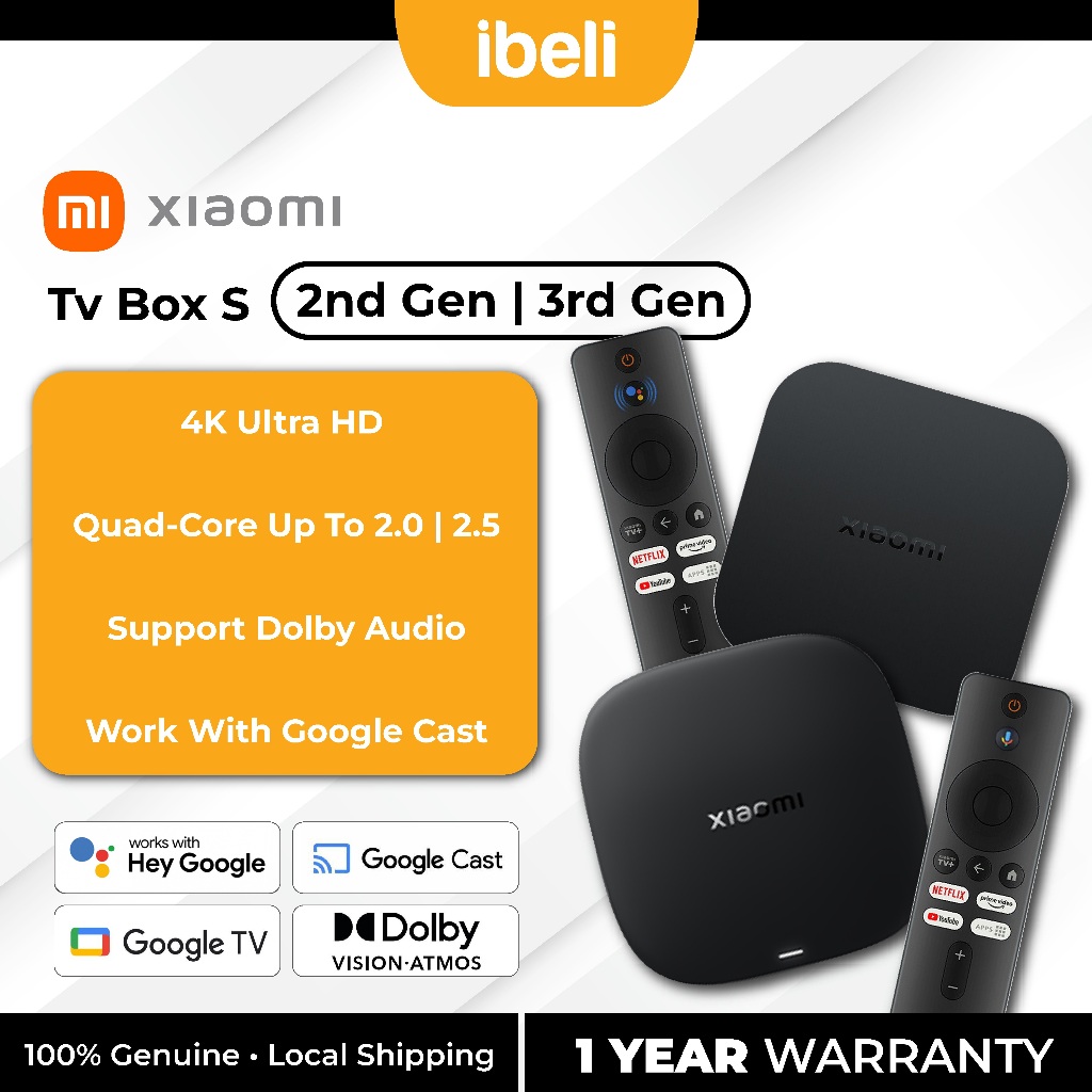 Android TV Xiaomi TV Box S 3rd Gen Global Version Mibox 3 bản quốc tế có tiếng việt hỗ trợ độ phân giải 4k 60fps