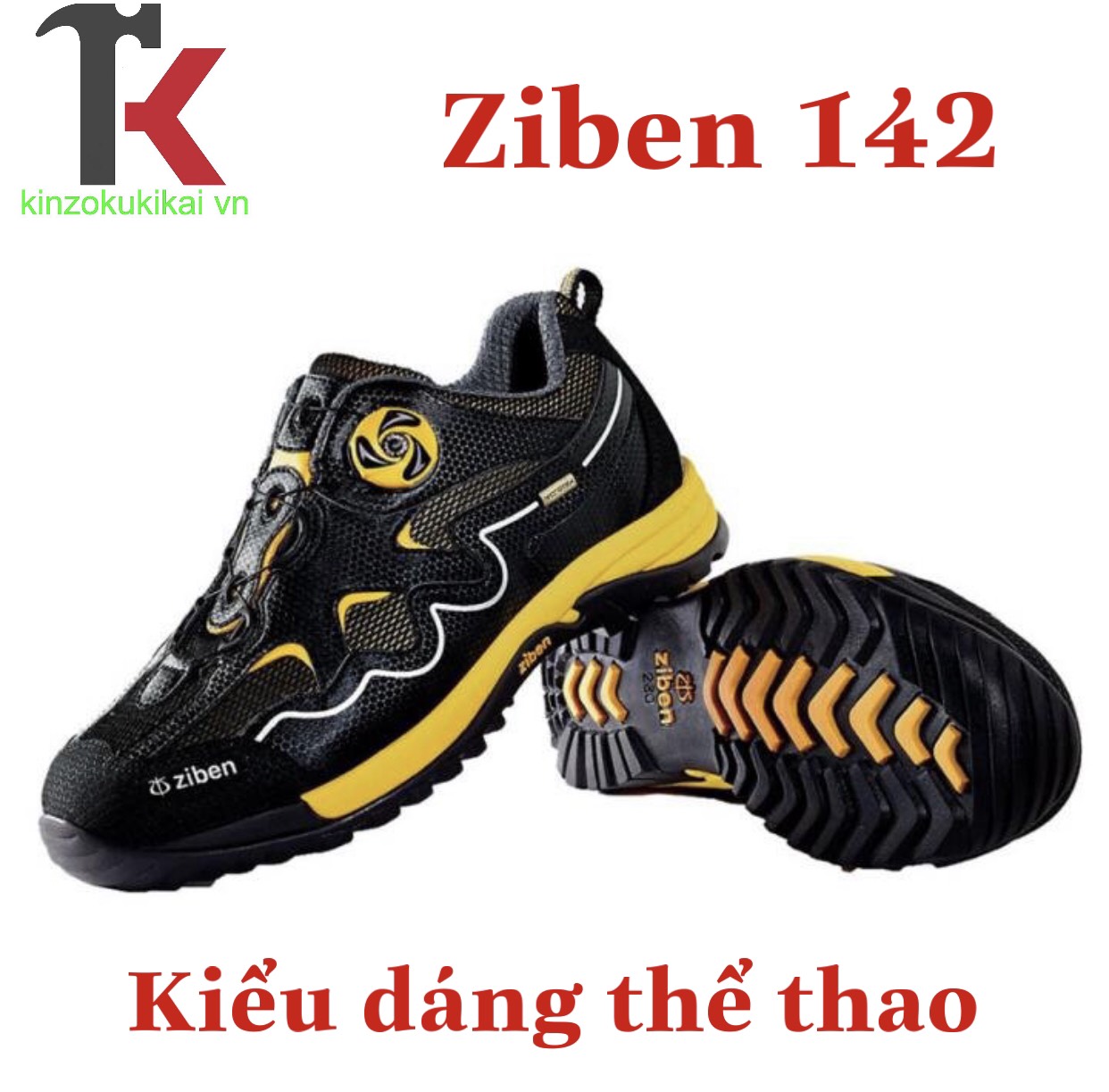 Giày bảo hộ lao động nam cao cấp kiểu dáng thế thao Hàn Quốc Ziben 142 size 38-44