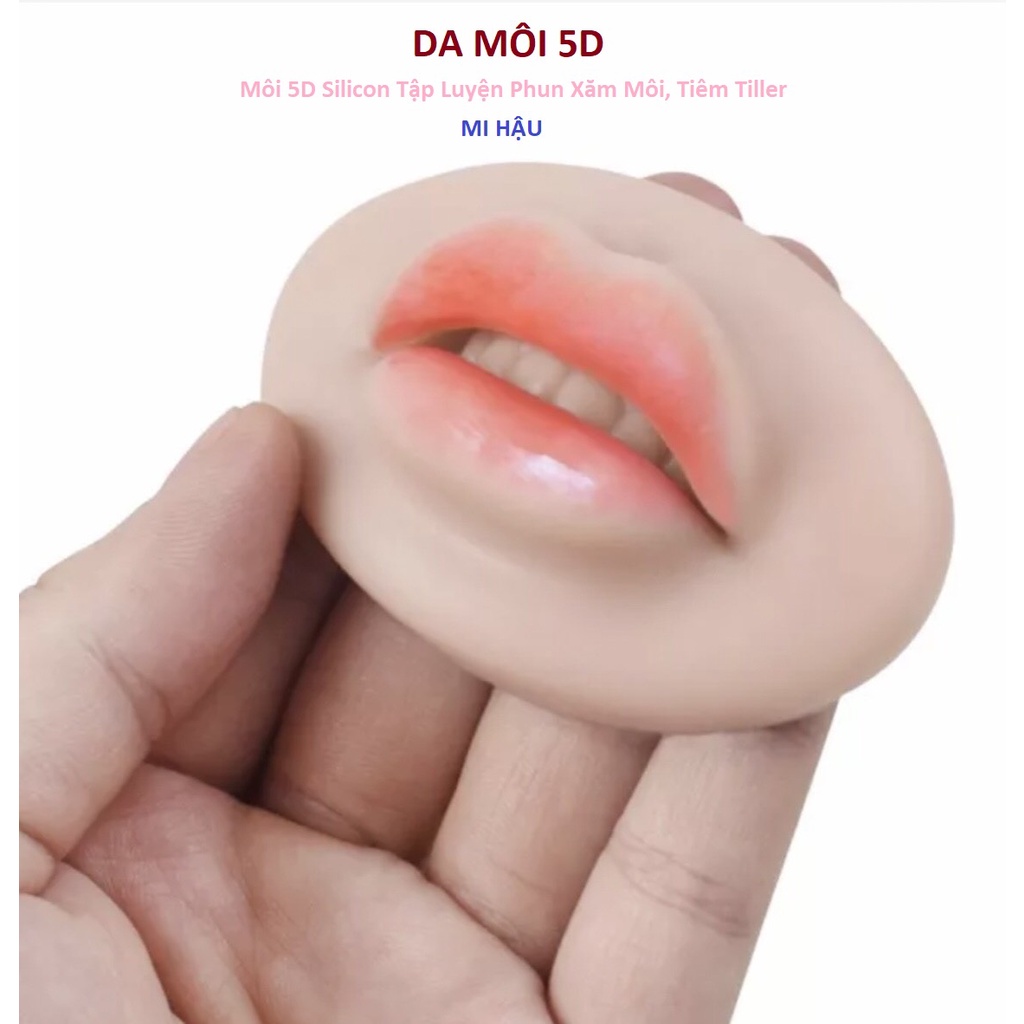 Da môi 5d silicon mềm, da gỉa học tập luyện phun xăm môi, tập tiêm tiller, môi giả 5d siêu thực