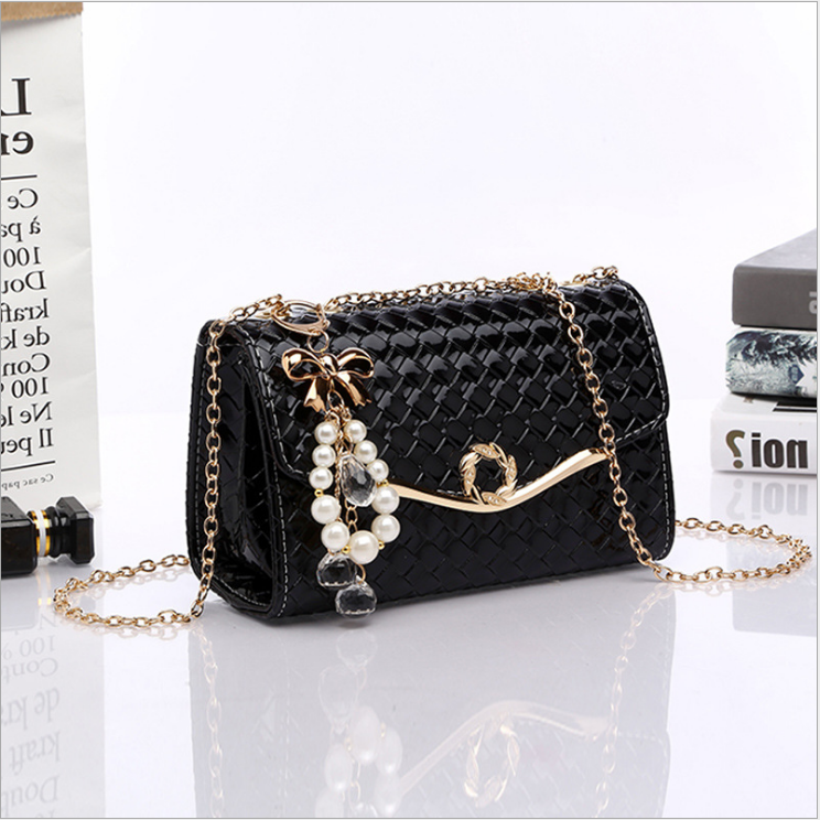 [HCM]Túi đeo chéo caro T18 khóa tròn - Đen