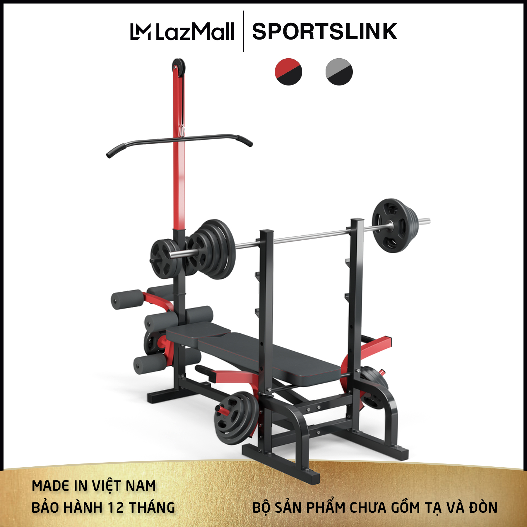 [TRỢ SHIP] Giàn ghế tập tạ đa năng điều chỉnh độ dốc Gymlink New Pro GY-1212
