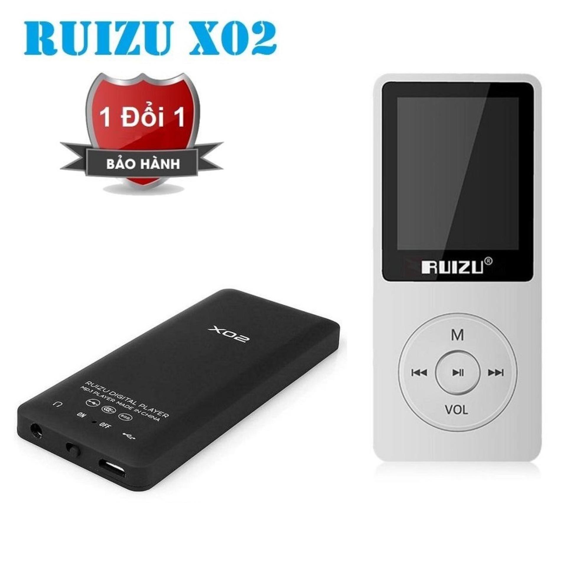 Máy nghe nhạc mp3 Ruizu X02 bộ nhớ trong 8G hỗ trợ thẻ nhớ lên đến 64G cao cấp