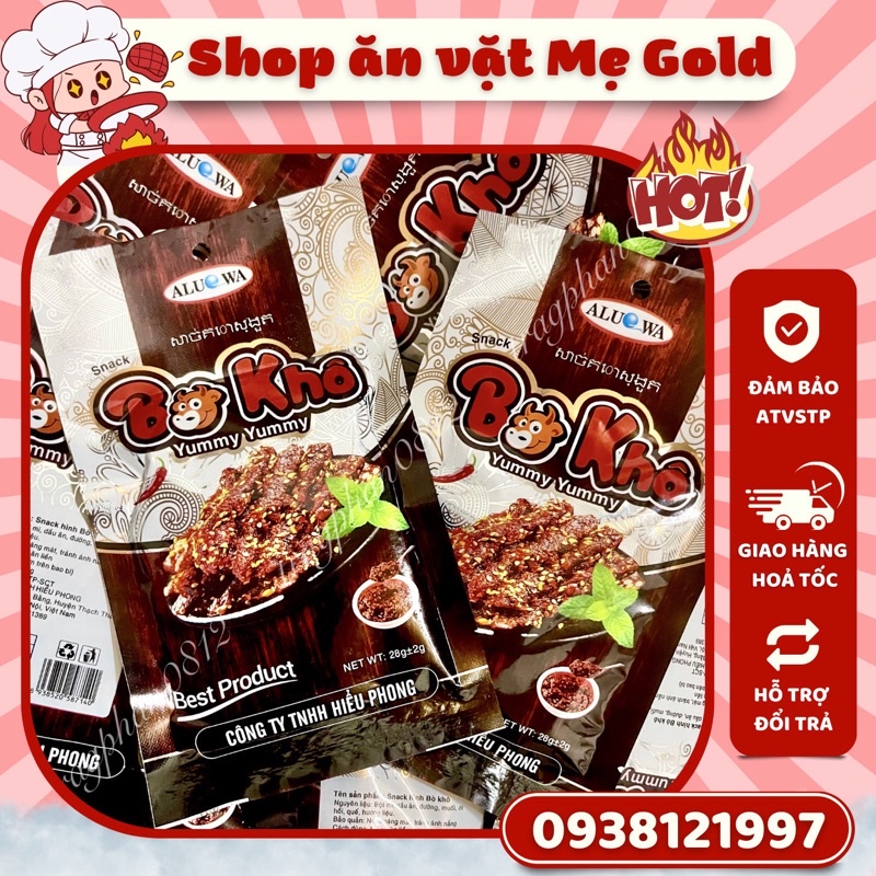 Snack hình bò khô yummy Aluowa