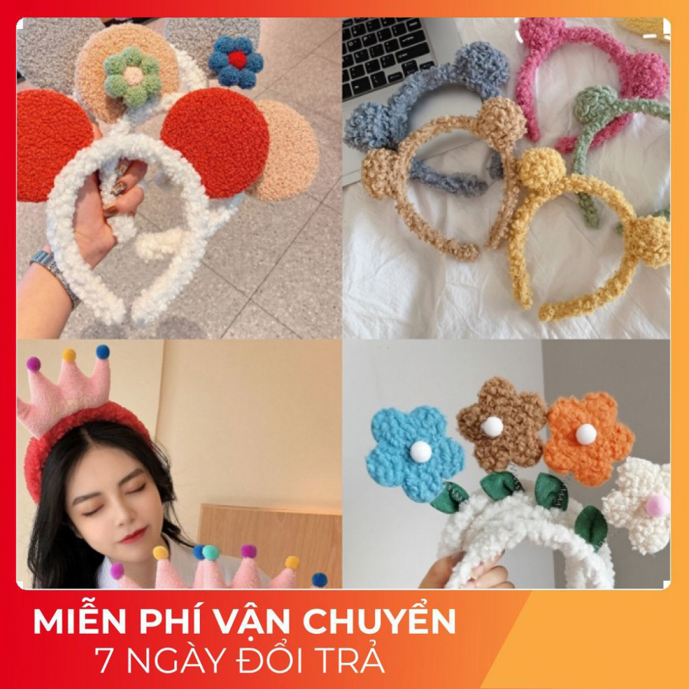 Băng đô nữ phụ kiện tóc siêu cute - băng đô nữ rửa mặt trang điểm siêu dễ thương - băng đô hàn quốc loại tốt dày dặn nhiều mẫu mã cực đẹp cực hot
