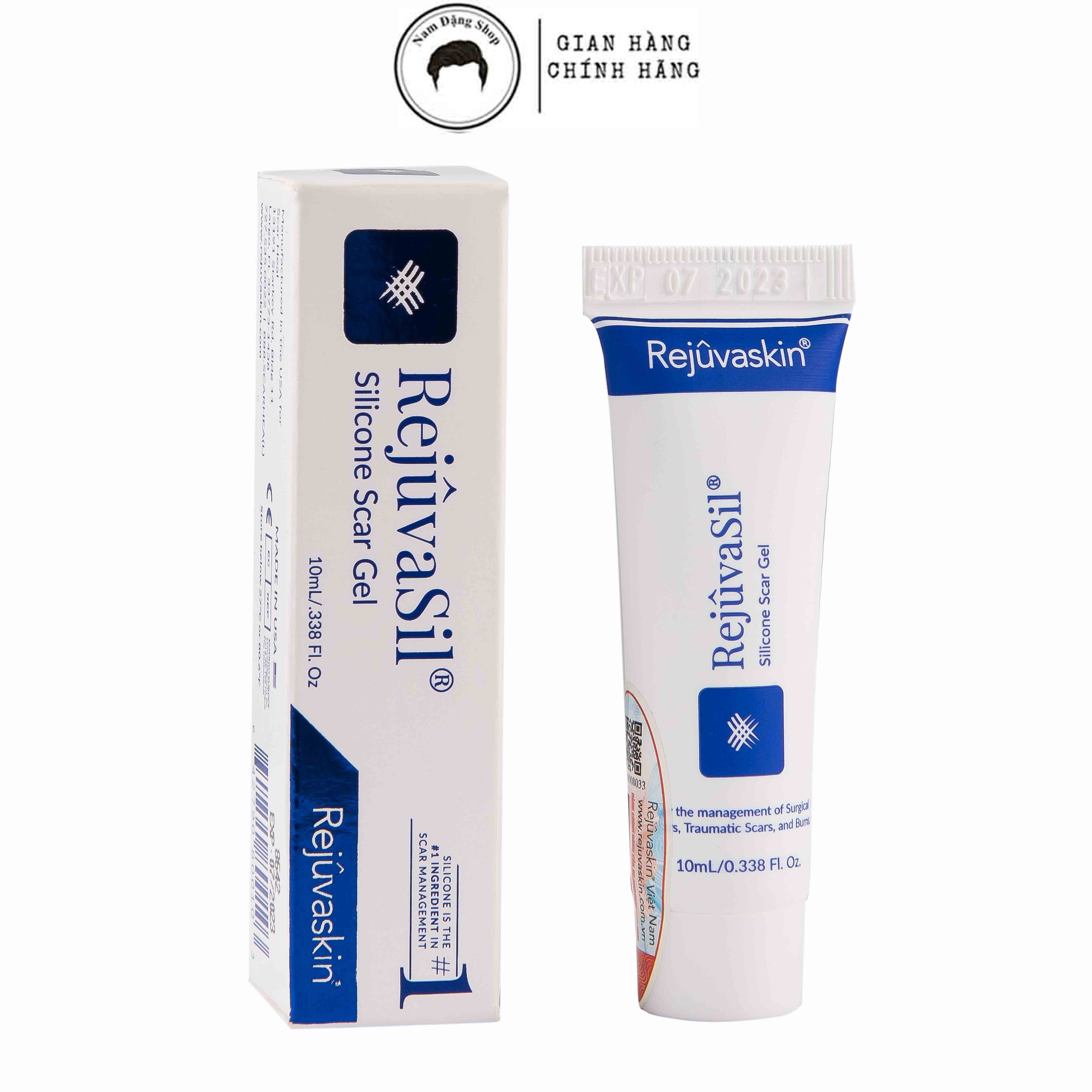 Gel ngăn ngừa sẹo và làm xẹp sẹo lồi, sẹo phì đại REJUVASKIN Rejuvasil 10ml