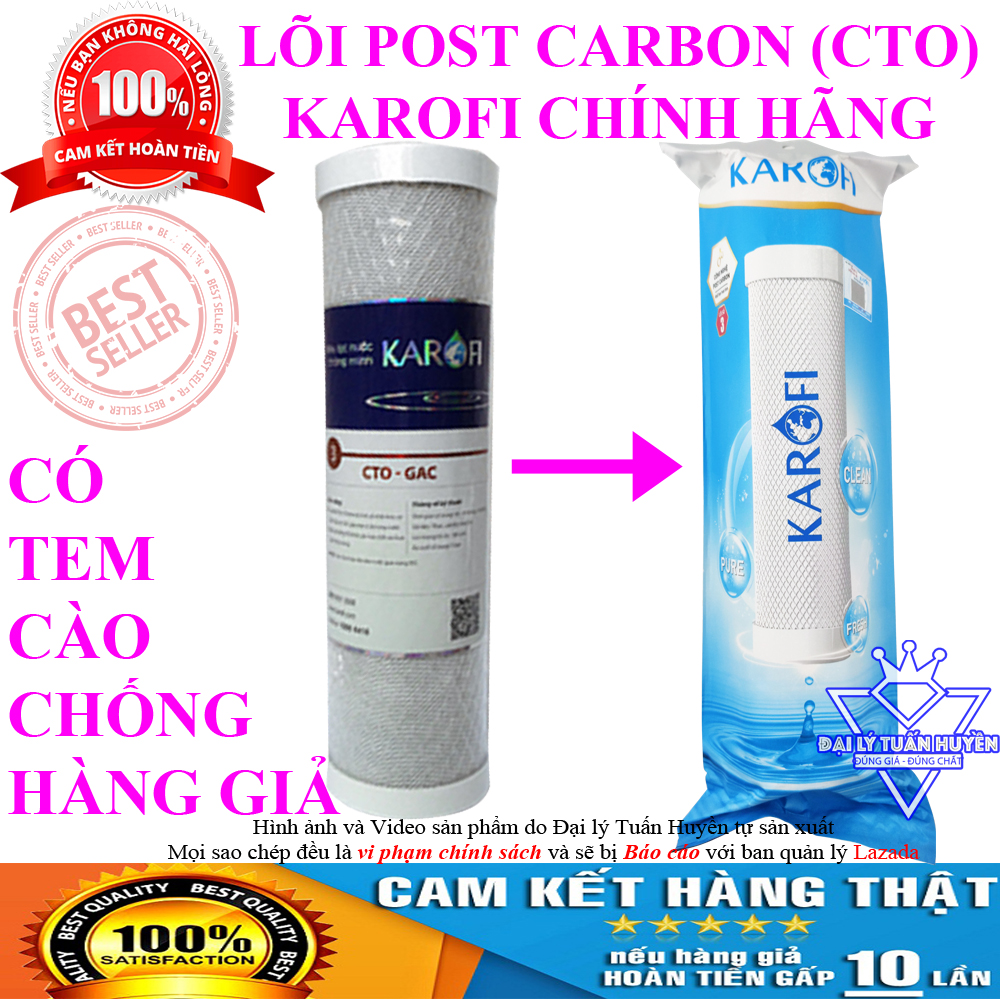 Lõi lưới POST CARBON Karofi chính hãng - SMAX DUO 3 - CTO - Lõi lọc nước