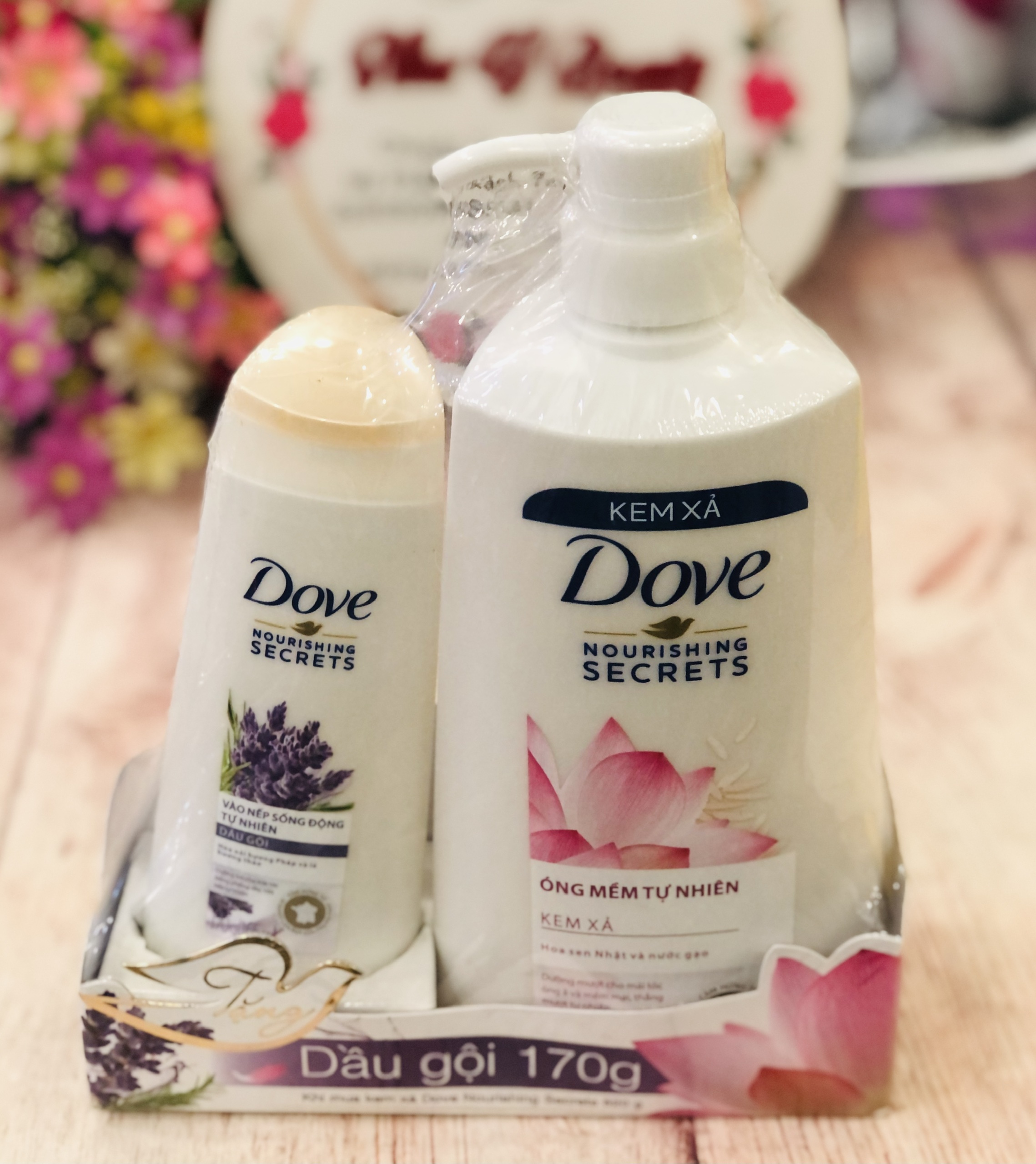 Combo Dầu Xả Dove Ống Mềm Tự Nhiên 620g Tặng Dầu Gội 170g