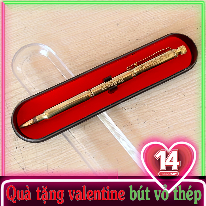 Bút vỏ đan khắc tên theo yêu cầu – quà tặng valentine 14 tháng 2 ý nghĩa – chubodoistore