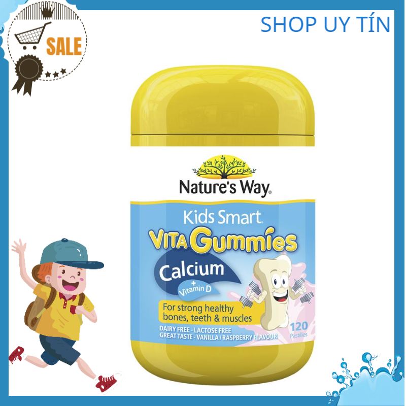 Kẹo bổ sung canxi nature's way kids smart vita gummies calcium 60 viên chuẩn store úc đi air