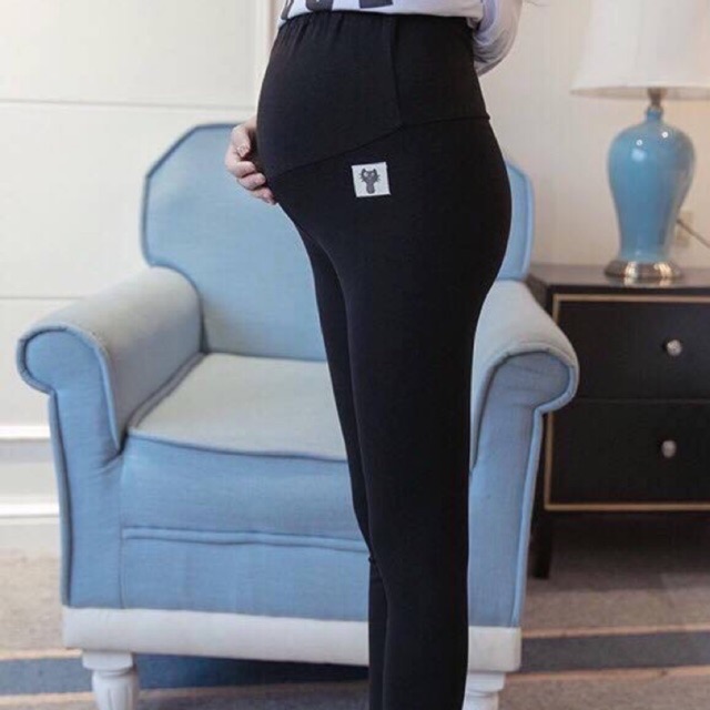Quần Bầu công sở màu đen, chất u mì mềm mịn và co dãn 4 chiều - Quần bầu legging công sở; Quần legging bầu công sở