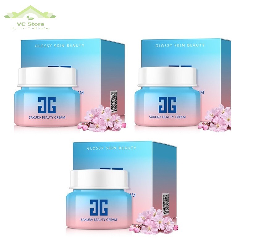 Bộ 3 Hộp Kem Dưỡng Da và Khử Nám Hoa Anh Đào Sakura Cream - Mẫu mới