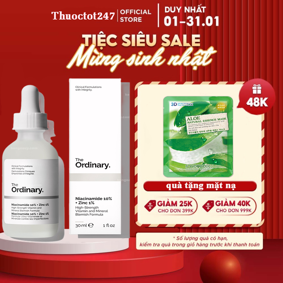 The ordinary niacinamide 10%+zinc 1% - tinh chất giảm mụn, se khít lỗ chân lông, sáng da