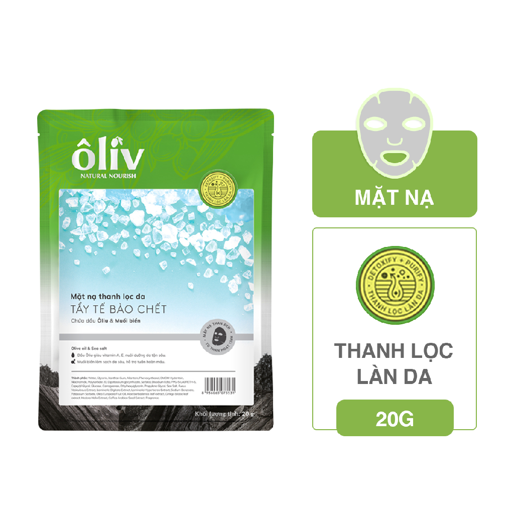 Mặt Nạ Thanh lọc da Oliv Muối biển Tẩy tế bào chết 20g