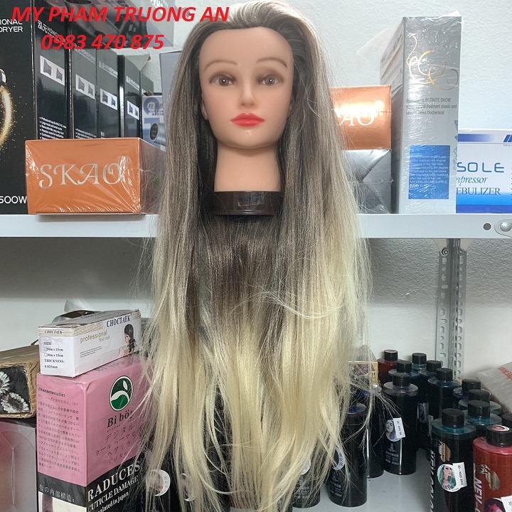 Đầu manocanh học làm tóc Chịu nhiệt độ cao tóc dài 60cm