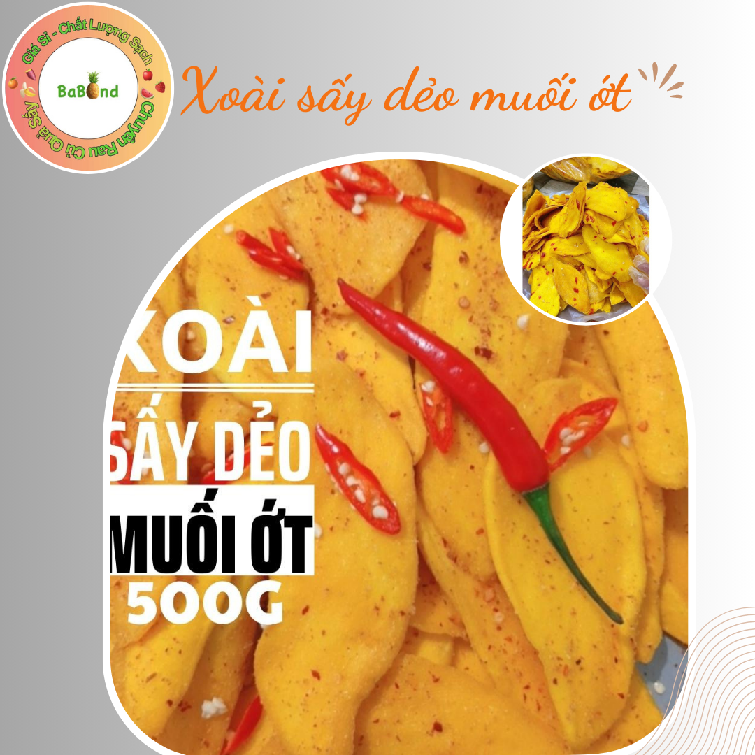 Xoài sấy muối ớt 500gr Babond
