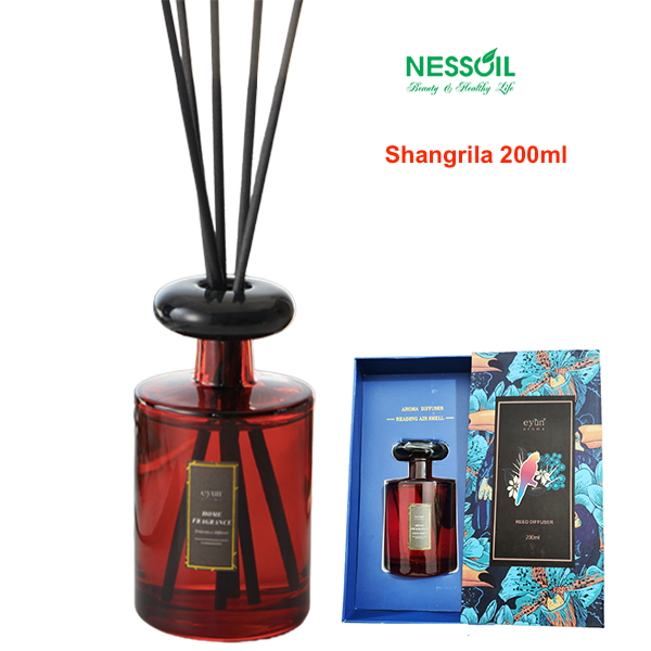 Bộ tinh dầu nước hoa thơm phòng hương Shangrila & Champs gồm 1 chai tinh dầu 200ml + 1 bộ 5 que khuếch tán tinh dầu. Reed Diffuser