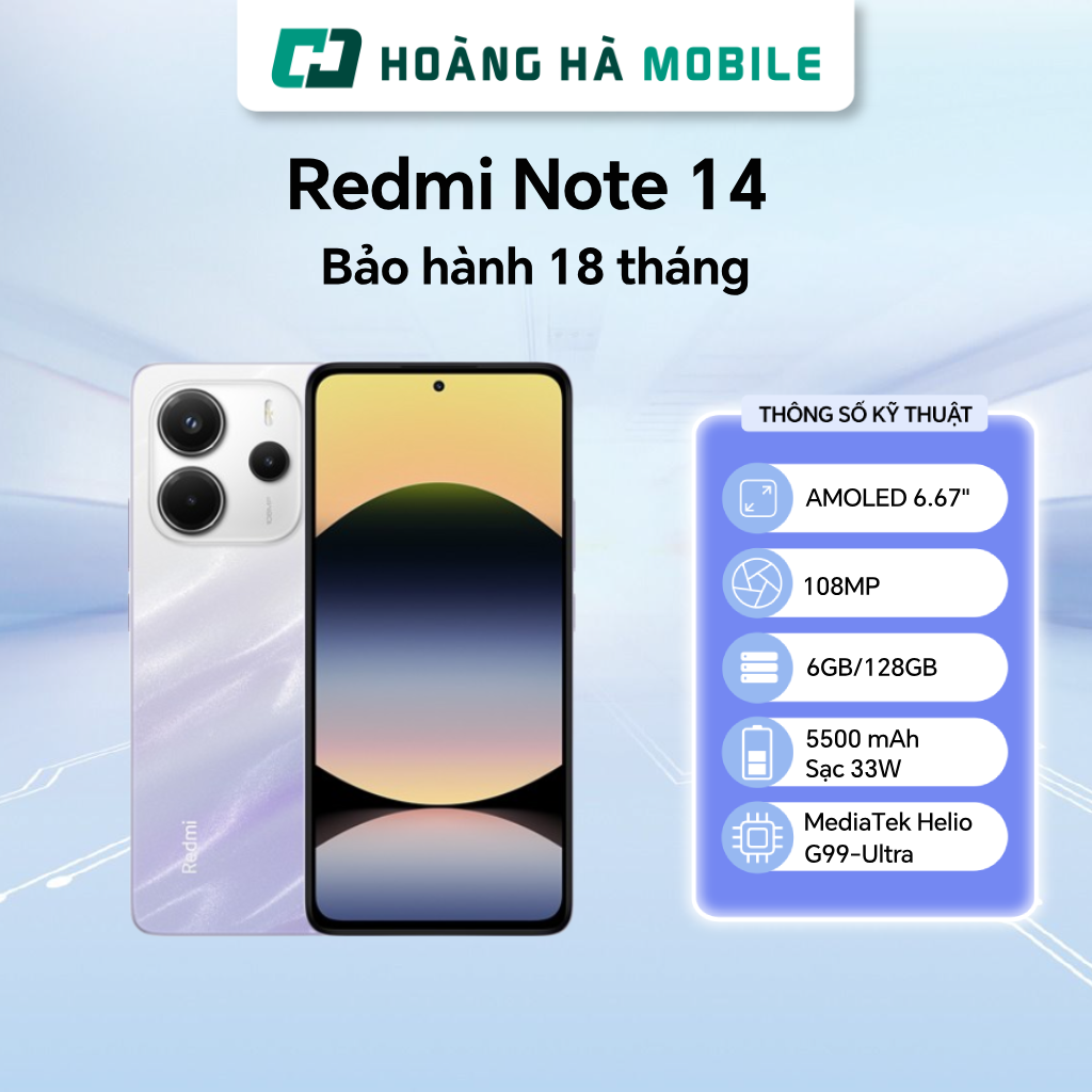 Điện thoại di động Xiaomi Redmi Note 14 6GB 128GB - Chính hãng