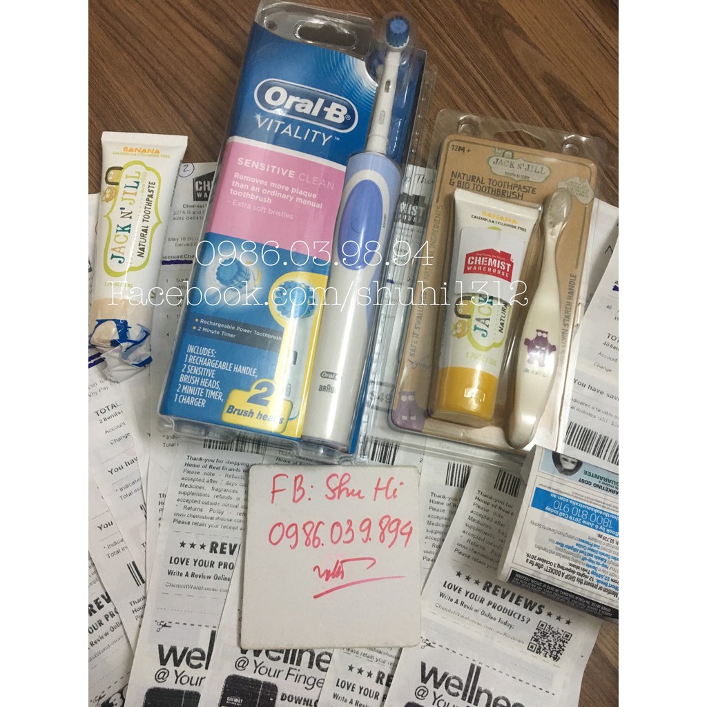 Bàn chải đánh răng điện Oral B - Braun Úc - tặng kèm 1 đầu bàn chải