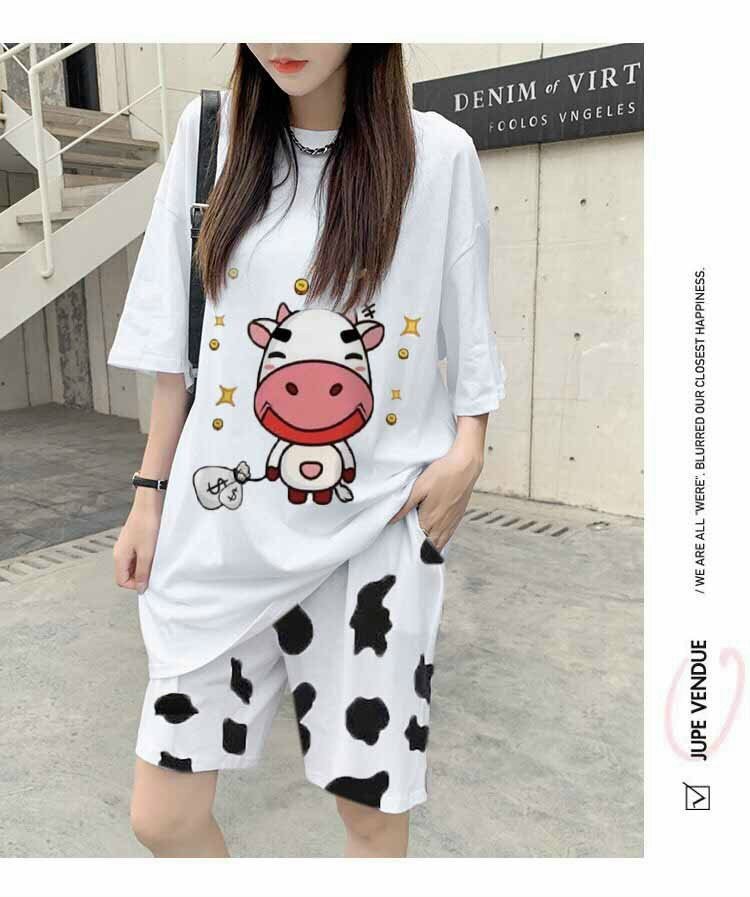 Set bộ in bò sữa cười đáng yêu