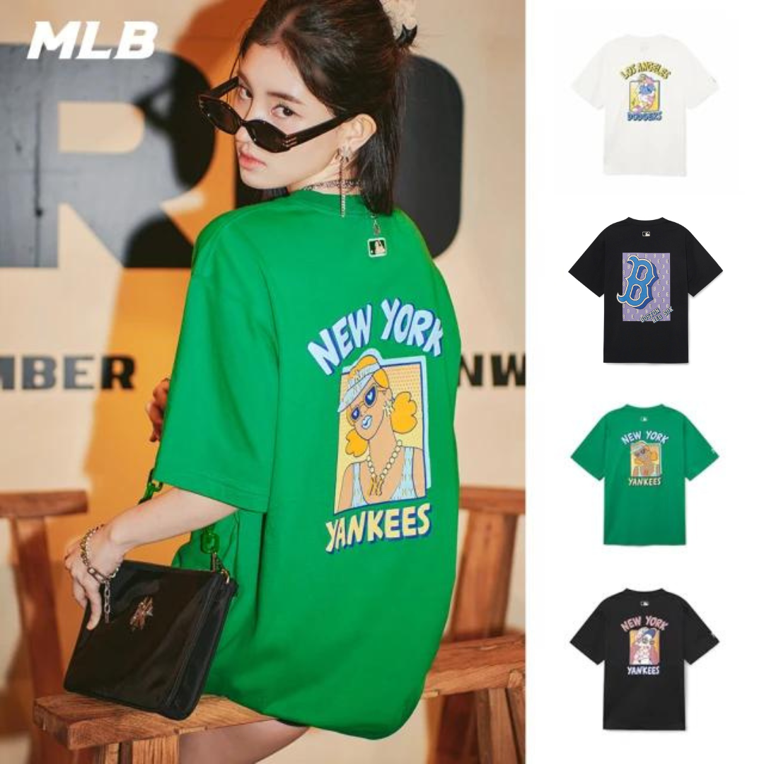 Áo Thun MLB Chính Hãng Nam Nữ Couple MLB Rabbit Short Sleeve T-Shirt Áo Thun Dáng Rộng Ngắn Tay Mùa Hè