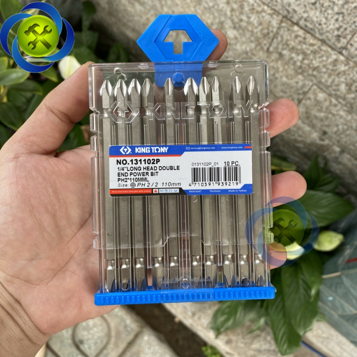 Mũi vít bake hai đầu ph2 x 110mm kingtony 131102p có nam châm