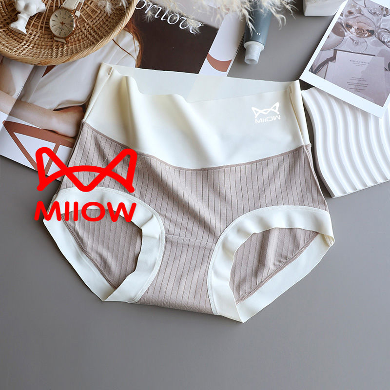 Quần Lót Phương Thức Cạp Cao Cho Mèo, Quần Lót Nữ Cotton, Kháng Khuẩn, Bụng, Sexy, Cô Gái Thuần Khiết, Quần Lót Liền Mạch