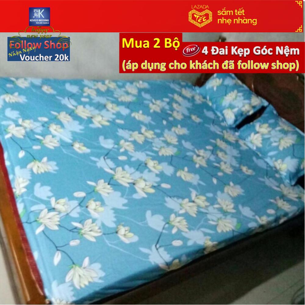 Bộ ga gối poly kovico hoa ngọc lan 1m6x2m