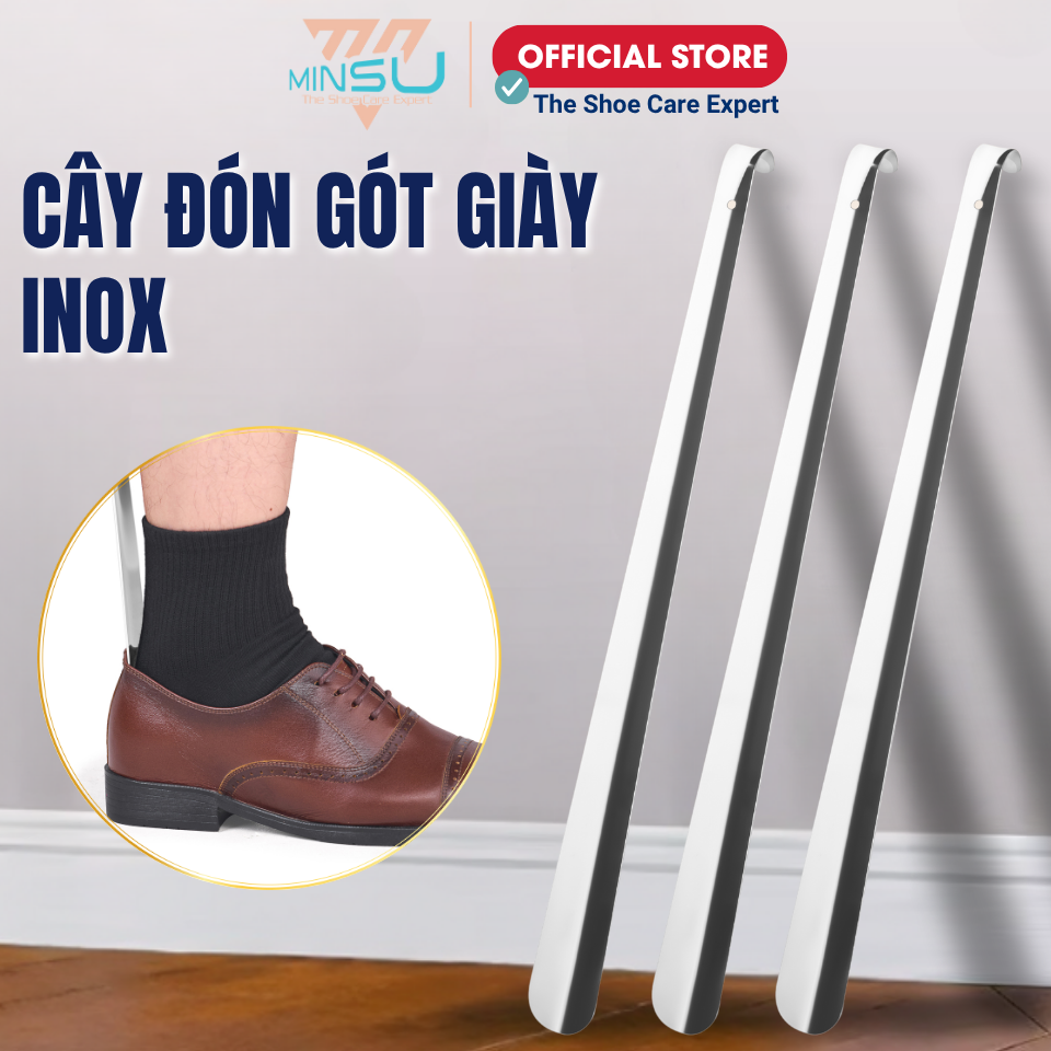  Cây Đón Gót Giày MINSU Shoehorn M2435 Dụng Cụ Hỗ Trợ Mang Xỏ Giày Bằng Inox Dành Cho Nam Nữ 
