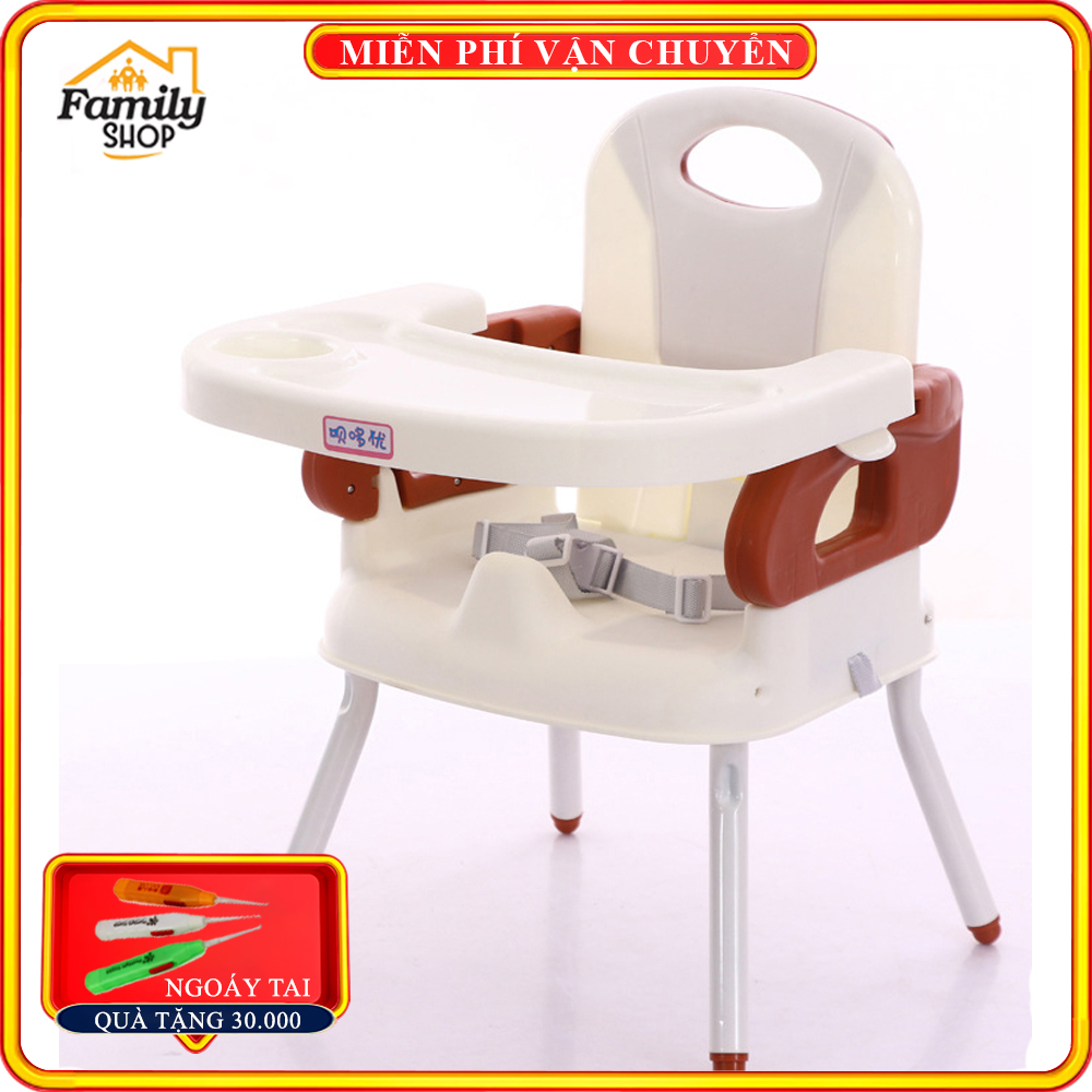 Ghế ăn dặm cho bé 3 chế độ tiện lợi - gấp gọn có chân sắt, bảo hành 2 năm ( Tặng ngoáy tai phát sáng)