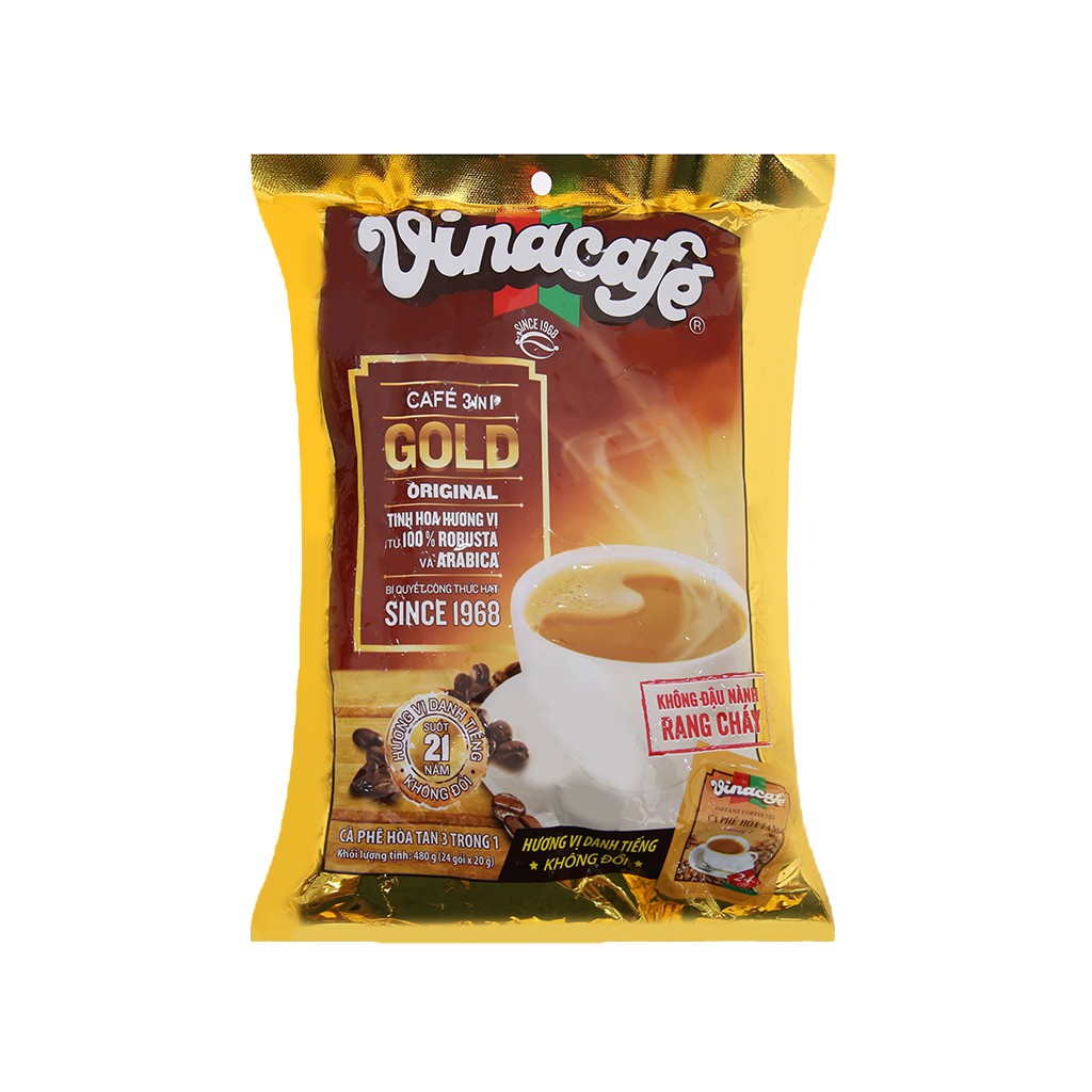 Cafe sữa hòa tan vinacafe bịch 40 gói 3 in 1|bịch 40 gói