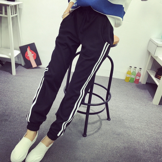 [HCM]Quần Dài Nữ Bo Chân Đen 2 Sọc Thời Trang Tt Jg02