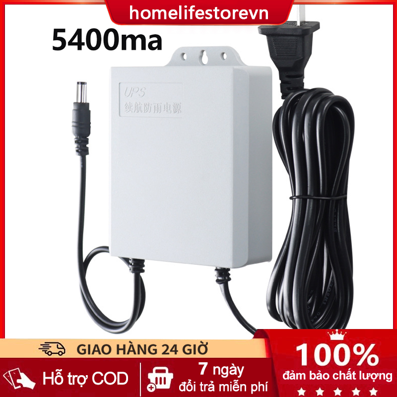 Bộ lưu điện DUNG LƯỢNG CAO dành cho Wifi Camera - UPS 12V chạy wifi được 4-12 giờ kèm Nguồn home