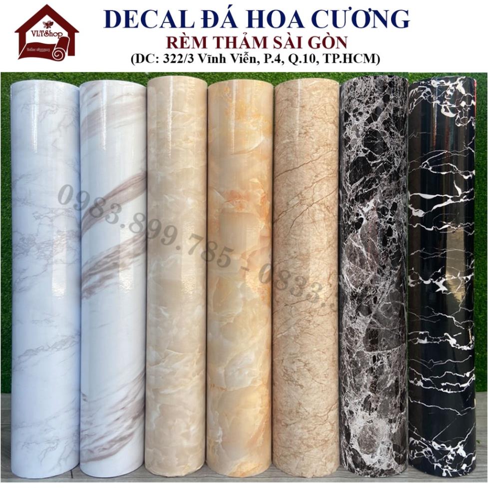 [HCM] [60cmx1m] Decal dán bếp cách nhiệt vân đá hoa cương trắng xám khổ 60cm keo sẵn