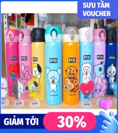 Bình nước giữ nhiệt BT21 Tata Cooky Mang Shooky Chimmy Van Koya RJ
