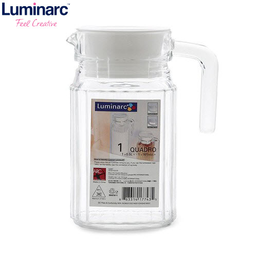 Bình Nước Thủy Tinh Luminarc Quadro 0.5L G2667