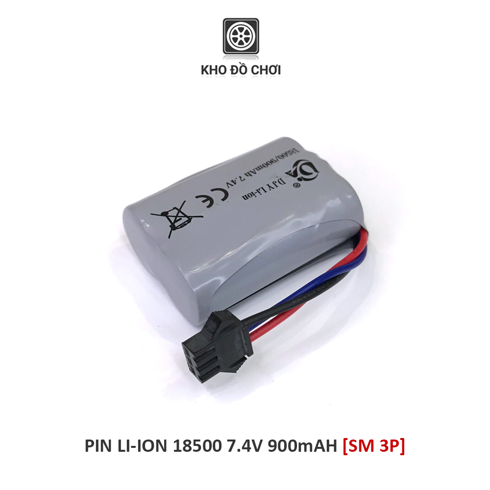 Pin li-ion 18500 7.4v 900mah jack sm 3p