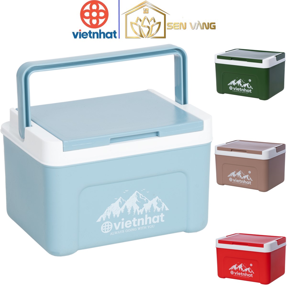  Thùng đá vuông thái mini nhựa VIỆT NHẬT - 2.3L 6L 14L - Giữ nhiệt nóng lạnh - 3932 3 4 